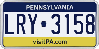PA license plate LRY3158