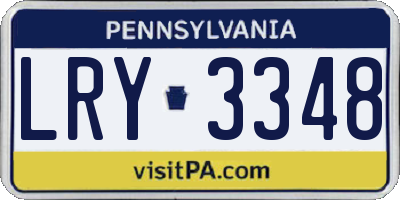 PA license plate LRY3348