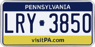 PA license plate LRY3850
