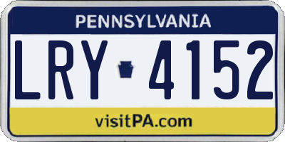 PA license plate LRY4152