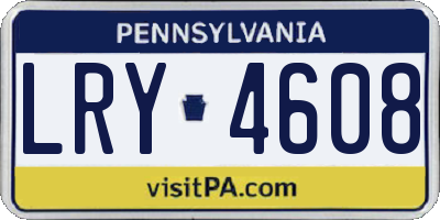 PA license plate LRY4608