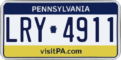 PA license plate LRY4911