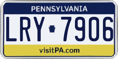 PA license plate LRY7906