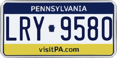 PA license plate LRY9580
