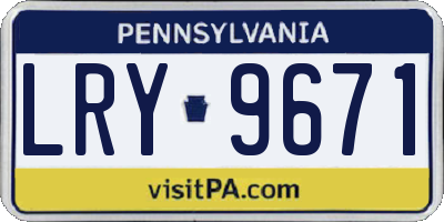 PA license plate LRY9671