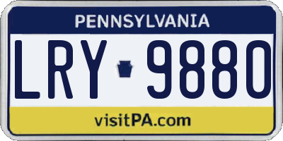 PA license plate LRY9880