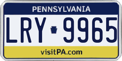 PA license plate LRY9965