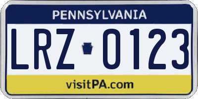 PA license plate LRZ0123