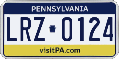 PA license plate LRZ0124