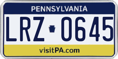 PA license plate LRZ0645