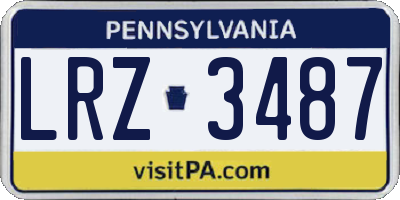 PA license plate LRZ3487