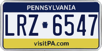 PA license plate LRZ6547