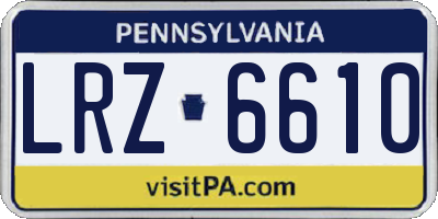 PA license plate LRZ6610