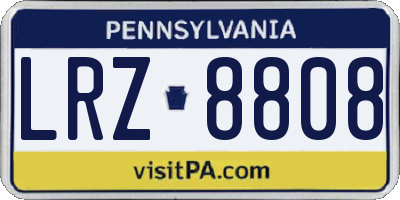 PA license plate LRZ8808