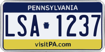 PA license plate LSA1237