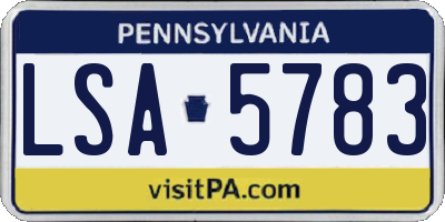 PA license plate LSA5783