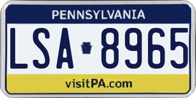 PA license plate LSA8965