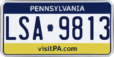 PA license plate LSA9813