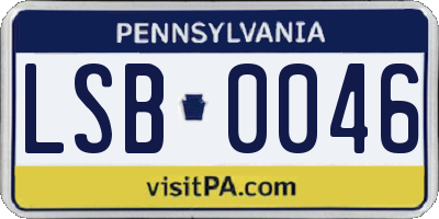 PA license plate LSB0046