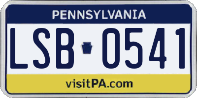 PA license plate LSB0541