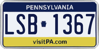 PA license plate LSB1367