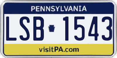 PA license plate LSB1543