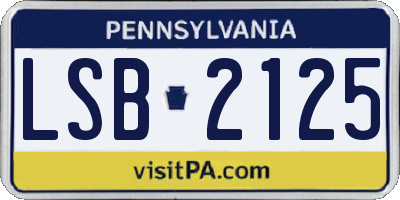 PA license plate LSB2125