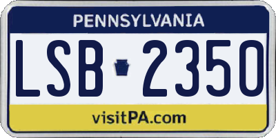 PA license plate LSB2350