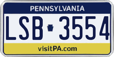 PA license plate LSB3554