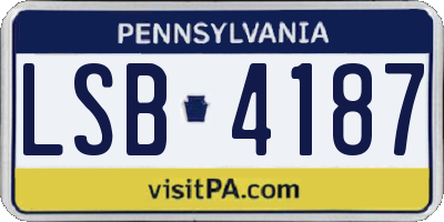 PA license plate LSB4187