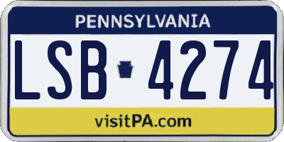 PA license plate LSB4274