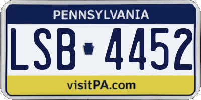 PA license plate LSB4452