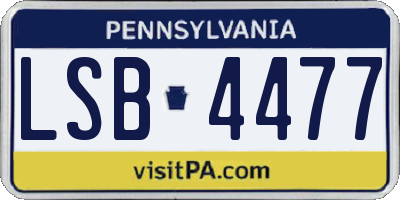 PA license plate LSB4477