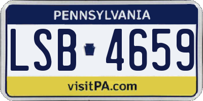 PA license plate LSB4659