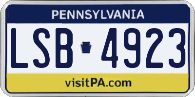 PA license plate LSB4923