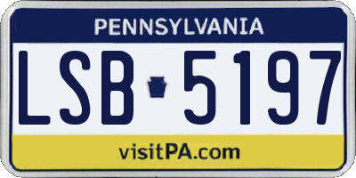 PA license plate LSB5197