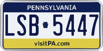PA license plate LSB5447