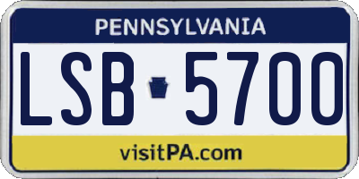PA license plate LSB5700