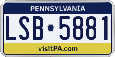 PA license plate LSB5881