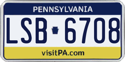 PA license plate LSB6708