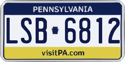PA license plate LSB6812