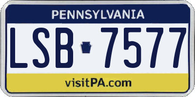 PA license plate LSB7577