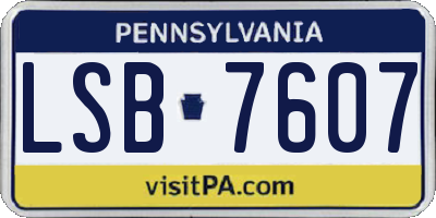 PA license plate LSB7607