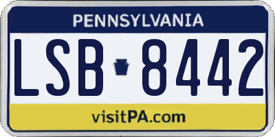 PA license plate LSB8442