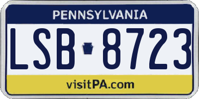 PA license plate LSB8723
