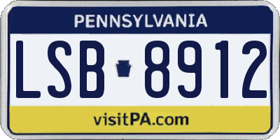 PA license plate LSB8912