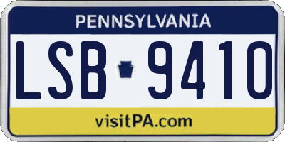 PA license plate LSB9410