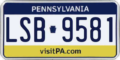 PA license plate LSB9581