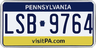 PA license plate LSB9764