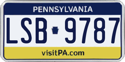 PA license plate LSB9787